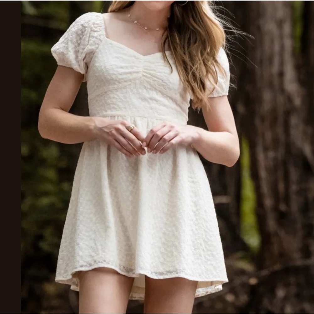 Altar’d State ivory floral Lace Dress